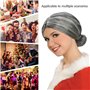 BLUESEABUY 5 Pcs Kit de Deguisement Grand Mere Vieille Dame Déguisement Accessoire avec Perruque Cap Perruque Grand Mère Lunette