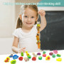 Perles en Bois Enfants, 42 Pièces Fruit Légume Animal, Puzzle Jeu Éducatif Cadeau pour Enfants de 3 à 5 Ans