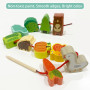 Perles en Bois Enfants, 42 Pièces Fruit Légume Animal, Puzzle Jeu Éducatif Cadeau pour Enfants de 3 à 5 Ans