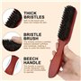 2 Pcs Brosse à poils de Sanglier,Peigne de Queue à poils de Sanglier,Brosse à coiffer Bouclés,idéal pour coiffer les cheveux sec