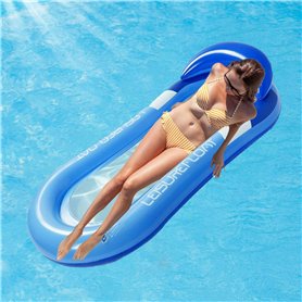 Lit Flottant Gonflable avec Filet, Fauteuil Gonflable de Piscine, 80 × 160 cm,Chaise Longue Flottante, Hamac d'eau Portable pour Lit Flottant Gonflable avec Filet