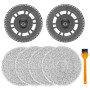 4 Chiffons Lingettes avec 2 Supports de Rechange et Petites Brosses Compatibles Aspirateur Dreame - pour L10s Pro Ultra Heat/X40
