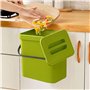 Zyluniy Poubelle à compost de cuisine 3 l - Petite poubelle bio suspendue - Petite poubelle pour plan de travail - Récipient ave