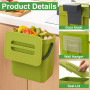 Zyluniy Poubelle à compost de cuisine 3 l - Petite poubelle bio suspendue - Petite poubelle pour plan de travail - Récipient ave