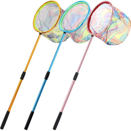 KAHEIGN Lot de 3 filets de pêche télescopiques pour enfants