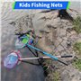 KAHEIGN Lot de 3 filets de pêche télescopiques pour enfants, 95 cm, épuisette de pêche, épuisette extensible de 68 cm à 95 cm – 