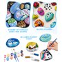 Kit de Peinture sur Pierre pour Enfants, Activites Manuelles pour Enfants, 12 Galets a Peindre Décorer avec 12 Peintures, Cadeau