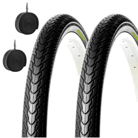 2 pneus Bianconeri + 2 Chambre à air 26 x 1.75 (47 – 559) City Bike Vélo Vélo Randonnée