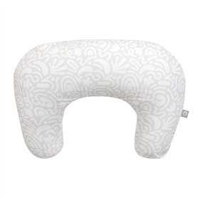 Boppy Coussin d'allaitement – Motif gribouillis rétro crème – Plus Grand Oreiller de Soutien pour l'allaitement et Le biberon –