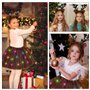 JIASHA Costume Renne de Noel,Deguisement Renne Enfant,Deguisement Noel Fille,Déguisement Cerf de Noel,Costume de Renne Lumineux,