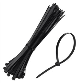 100 racines Serre cable,300 mm x 7,6 mm, Serflex Noir,serre cable plastique 300mm,serre cable plastique,Professionnelles Attache 100 racines Serre cable