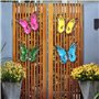 COMBLU Lot de 5 décorations murales en forme de papillon en métal pour intérieur et extérieur pour jardin, terrasse, clôture, ja