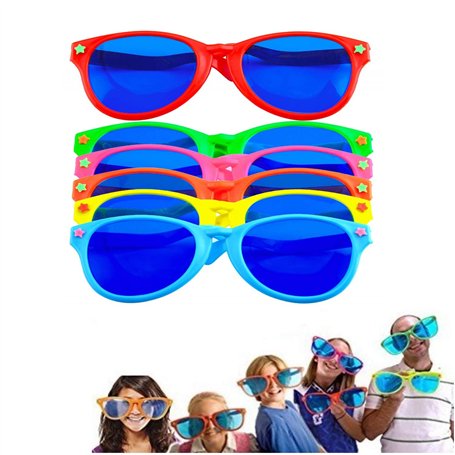 LATERN 6 Pièces Jumbo Lunettes De Soleil en Plastique Coloré Lunettes Jumbo pour Costume De Plage Déguisement Costume Photo Prop