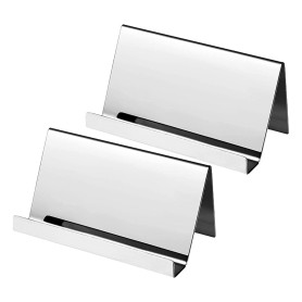 2 Pièces Presentoir Carte de Visite Support Carte de Visite Professionnel Porte Carte de Visite Métallique en Acier Inoxydable