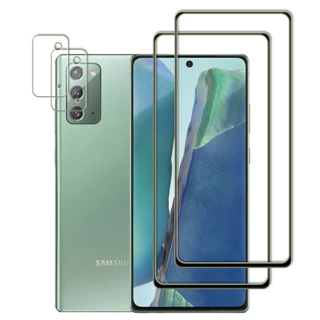 Vuciya [Lot de 2+2 Verre Trempé Compatible avec Samsung Galaxy Note 20 Protecteur d'écran，Couverture Complète Glass écran Protec