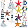 Canzoon Style Méditerranéen 15Pcs Décoration Nautique Ancre Bateau Decoration Bateau Decoration Marine pour Chambre Mur Capteur
