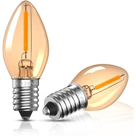 Bonlux Ampoule Veilleuse LED E14 0,5W Ampoule pour Lampe de Sel 15W équivalente, Ampoule E14 Vintage Ambre Ampoules Decoratives  Bonlux Ampoule Veilleuse LED E14 0