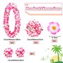 LUMOOM Lot de 5 chaînes de fleurs hawaïennes - Accessoires de cheveux - Chaîne hawaïenne - Avec bandeau - Bracelets à cheveux - 