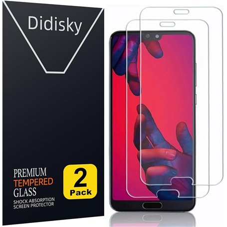 Didisky Lot de 2 Protecteur Verre Trempé pour Huawei P20 Pro 6.1'' (Pas pour Huawei P20 Lite
