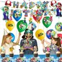 Décoration d'anniversaire pour enfants ballons, Ensemble de 56 pièces sur le thème des jeux, Comprenant bannière, Décorations po