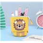 Damaiyyy Trousse à Crayon Lion Toile Zipper Crayon Stylo Cas Porte-Stylo Cosmétique Maquillage Sac Ensemble pour papeteriedes Co