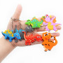 Kawailay 12 pièces dinosaure porte-clés dinosaure porte-clés en silicone dinosaure partie garçon fille anniversaire favori fourn