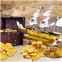 PIQIUQIU 100 pièces d'or, Jouets de pièce d'or de trésor de Pirate, pièces d'or de trésor de Pirate, Argent de Jeu, fête d'anniv