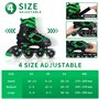 Nattork Blade Patins à roulettes pour garçons avec roue lumineuse, patins à roues alignées vertes lumineuses pour l'extérieur et