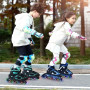 Nattork Blade Patins à roulettes pour garçons avec roue lumineuse, patins à roues alignées vertes lumineuses pour l'extérieur et