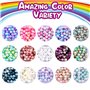 1200 Pcs 6mm Perles Rondes Perles D'imitation Perles Nacrées ABS Plastique Perles Lisses Colorées Perles d'espace Artificielle F