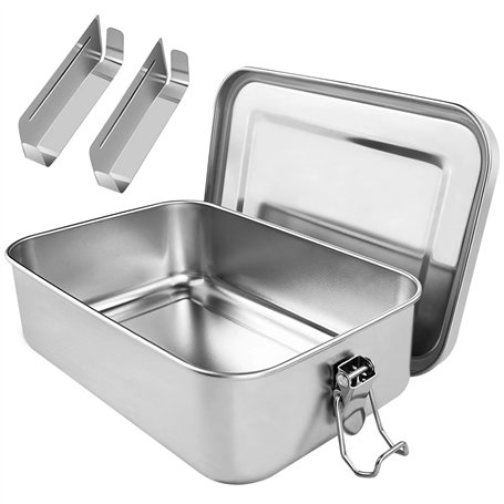 Nutabevr 1400ml Boite Alimentaire à Compartiments Inox Sans BPA & Sans Plastique