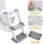 Mkitnvy Reducteur Toilette Enfant, Réducteur WC avec Marches, siège de toilette réglable avec rembourrage en PU, anti-éclaboussu