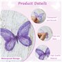 JIEYUCHU 120 Pièces Autocollants Papillon, Papillon Stickers Transparent, Autocollant Holographique Étanche pour Téléphone Porta