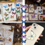 JIEYUCHU 120 Pièces Autocollants Papillon, Papillon Stickers Transparent, Autocollant Holographique Étanche pour Téléphone Porta