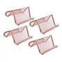 Hoshen Lot de 4 porte-cartes de visite en maille métallique - Pour bureau - Or rose
