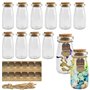 QINERSAW 12 PCS Mini Pot en Verre avec Bouchon Liege 10 * 5cm Mini Bocaux en Verre 100ml Pot de Faveur en Verre Petite Fiole en