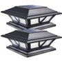 Siedinlar Lampe Exterieur Lumières Solaires de Chapeau de Poteau 2 Modes Lampe LED pour Jardin Terrasse Clôture 4x4 5x5 6x6 pouc