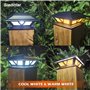 Siedinlar Lampe Exterieur Lumières Solaires de Chapeau de Poteau 2 Modes Lampe LED pour Jardin Terrasse Clôture 4x4 5x5 6x6 pouc