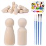 Szaboviktoria 20 Pieces Figurine En Bois 53mm Avec Pinceau