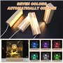 Sporgo Lot de 4 socles LED : socle lumineux LED 7 couleurs socle en bois, éclairage LED base d'affichage USB avec interrupteur, 