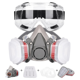 Masque Anti Poussiere avec Filtres et Lunettes de Protection