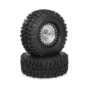 Goolsky 2Pcs 2,2 Po Pneu en Caoutchouc RC Roue de Jantes en Alliage Beadlock Haute Adhérence pour Traxxas Hsp Redcat Rc4wd Tamiy Goolsky 2Pcs 2