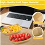 Huucozn 50 Pièces Barquettes en Carton Kraft avec 50 Fourchette Plateaux Alimentaires Jetables en Carton Kraft Barquette Frite B