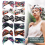 Sunolkie Bandeau Cheveux Femme, Headband Cheveux Femme Elastique Bandeau Large Flower Headwear Yoga Hair Bands Accessoire Cheveu
