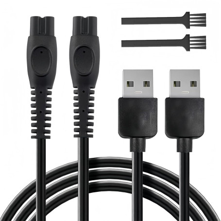 2PCS Câble USB 5v 1a Pour Rasoir Philips Pour Philips Qp2734 Qp2724 Qp2824 Avec 2 Brosses
