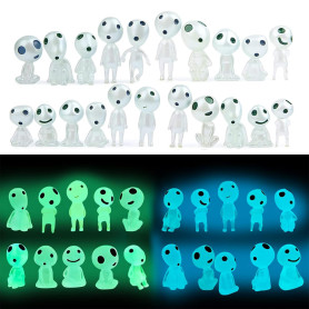 Wekuw Lumineux Arbre Elfes, 20 Pièces Princesse Mononoke Figurine Arbre Elfes Figurines Fantômes Lumineuses Résine Princesse Mon Wekuw Lumineux Arbre Elfes