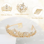 KILDOWS Couronne Femme, Couronne Princesse Or Diadème en Strass Femme Couronne de Mariée Cristal Tiara Bijoux de Cheveux Accesso