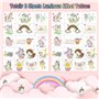 34pcs Brillent dans Le Noir Tatouage Temporaire pour Jouet Fille Licorne Cadeau Pinata An