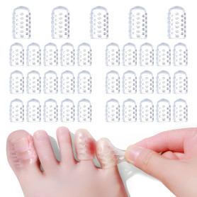 35 Pièces Silicone Protège Orteils, Respirantes Protections d'Orteils Gros Petite Orteil pour homme femme, Anti-friction Capucho 35 Pièces Silicone Protège Orteils