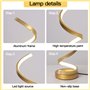 Mille Lucciole 2 Pack Lampes de Chevet LED Lampe de Table Spirale 16W 4500k lumière naturelle lampe de table Or moderne haute lu